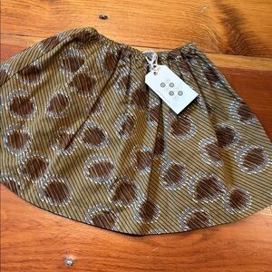 New! BENE BENE 4T Olive Circle Print Skirt Lined